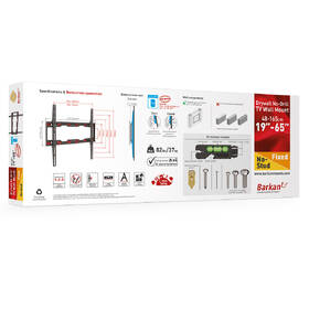 Držák TV Barkan ND300.B, pevný, pro úhlopříčky 32" až 65", nosnost 37 kg černý

 obrázek produktu 3 z 5