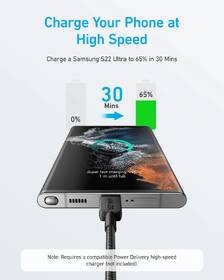 Kabel Anker 322 USB-C/USB-C, 60W, 1,8m černý

 obrázek produktu 1 z 3