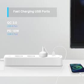 Kabel prodlužovací TP-Link Tapo P300, Smart Wi-Fi, 3x zásuvka + 2xUSB, 1xUSB-C, Homekit, 1,5m bílý

 obrázek produktu 2 z 5