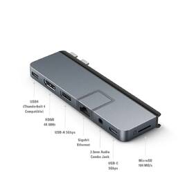 USB Hub Targus USB-C HD7-in-2 /1× USB 3.0, 2× USB-C, HDMI, Jack 3,5 mm, LAN, microSD na MacBook a NTB šedý

 obrázek produktu 9 z 9