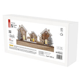 LED dekorace EMOS vánoční domečky dřevěné, 17 cm, 2x AA, vnitřní, teplá bílá, časovač 

 obrázek produktu 4 z 4