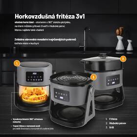 Fritéza horkovzdušná Lauben Glass&Grill Air Fryer 3in1 5500BG šedá

 obrázek produktu 12 z 19