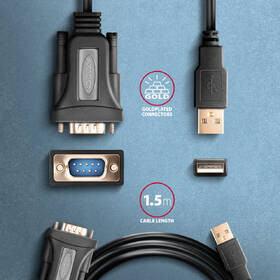 Kabel Axagon USB-A 2.0 - sériový RS-232 FTDI adaptér, 1,5m černá

 obrázek produktu 4 z 4