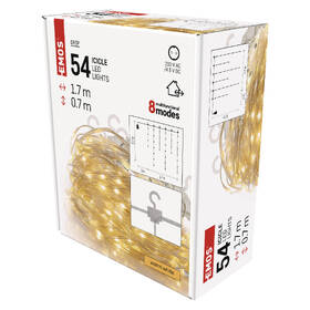 Vánoční osvětlení EMOS 54 LED drop řetěz – rampouchy, 1,7 m, venkovní i vnitřní, teplá bílá 

 obrázek produktu 7 z 7
