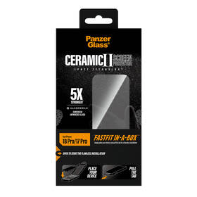 Tvrzené sklo PanzerGlass Ceramic II na Apple iPhone 18 Pro/17 Pro s bezprašným instalačním boxem černé

 obrázek produktu 5 z 6