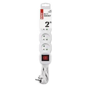 Kabel prodlužovací EMOS 4x zásuvka, vypínač, 2m bílý

 obrázek produktu 1 z 3