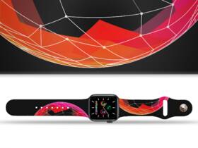 Řemínek Mi-Band na Apple Watch 42/44/45/49 mm - motiv Růžová planetka, černý 

 obrázek produktu 1 z 3