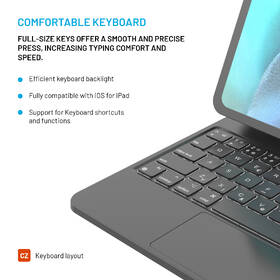 Pouzdro na tablet s klávesnicí FIXED Typee na Apple iPad 10,9" (2022)/iPad 11" (2025), CZ layout černé

 obrázek produktu 3 z 12
