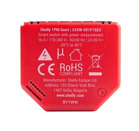 Modul Shelly 1 PM Gen4 Controller Zigbee/Matter červený

 obrázek produktu 2 z 3