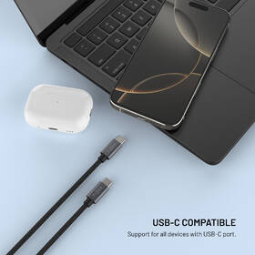 Nabíjecí kabel FIXED USB-C/USB-C a Apple/Samsung Watch nabíječkou, 1,5 m, PD 60W šedý

 obrázek produktu 1 z 8