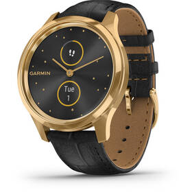 Chytré hodinky Garmin vivomove3 Luxe 24K Gold/Black Leather Band 

 obrázek produktu 2 z 6
