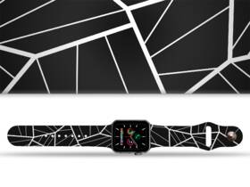Řemínek Mi-Band na Apple Watch 42/44/45/49 mm - motiv Mnohoúhelníky, černý 

 obrázek produktu 1 z 3