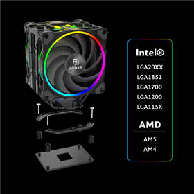 Chladič CPU AKASA H4 Plus + SOHO AR12 Reverse Blade Fan černý

 obrázek produktu 5 z 5