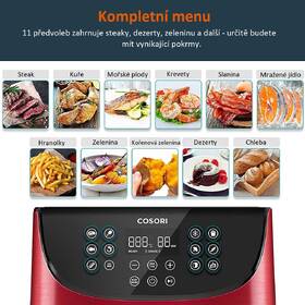Fritéza horkovzdušná COSORI CP158 Premium 5,5 l červená barva
