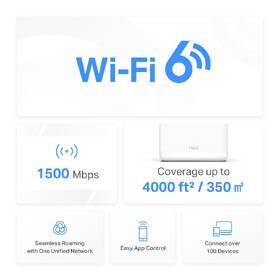 Komplexní Wi-Fi systém Mercusys Halo H60X, AX1500, Wi-Fi 6, (2-Pack) bílý

 obrázek produktu 3 z 6
