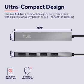 USB Hub Trust Halyx Aluminium 4-Port hliník

 obrázek produktu 5 z 10