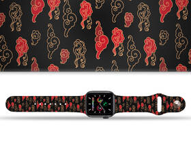 Řemínek Mi-Band na Apple Watch 42/44/45/49 mm - motiv Červené mraky, černý 

 obrázek produktu 1 z 3