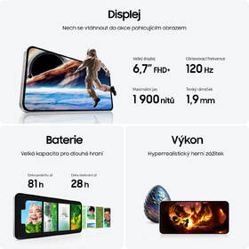 Mobilní telefon Samsung Galaxy S24 FE 5G 8 GB / 128 GB grafitová barva
