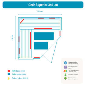 Infrasauna Belatrix Cedr Superior 3/4 Lux 

 obrázek produktu 6 z 6