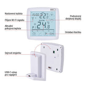 Termostat EMOS GoSmart, pokojový, programovatelný, bezdrátový, WiFi bílý

 obrázek produktu 10 z 16