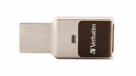 USB Flash Verbatim Fingerprint Secure, 64GB stříbrná barva

