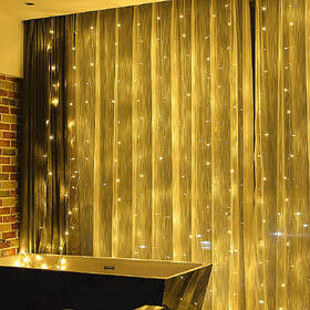 Vánoční osvětlení ColorWay vnitřní, 300 LED, 3× 3m, 220–240V AC, teplá bílá 

 obrázek produktu 9 z 17