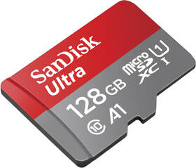 Paměťová karta SanDisk Ultra microSDXC 128GB (140R) A1 Class 10 UHS-I + SD adaptér 
