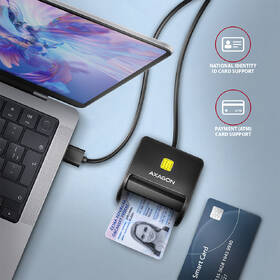 Čtečka eObčanek Axagon USB-A FlatReader 4-slot + SD/microSD/SIM, 1,3 m černá

 obrázek produktu 3 z 5
