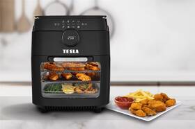 Fritéza horkovzdušná Tesla AirCook & Grill QG700 BLK, multifunkční černá barva
