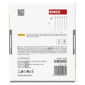 Vánoční osvětlení EMOS 180 LED drop řetěz – záclona, 1,7x1,5 m, venkovní i vnitřní, teplá bílá, programy 

 obrázek produktu 15 z 15