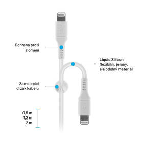 Kabel FIXED Liquid silicone USB-C/Lightning s podporou PD, MFi, 1,2m bílý

 obrázek produktu 4 z 7