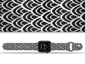 Řemínek Mi-Band na Apple Watch 42/44/45/49 mm - motiv Rybí šupiny, černý 

 obrázek produktu 1 z 3