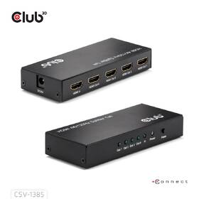 HDMI rozbočovač Club3D 4 porty HDMI, 4K120Hz černá barva
