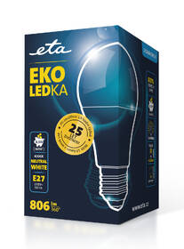 Žárovka LED ETA EKO LEDka klasik 8,5W, E27, neutrální bílá 

 obrázek produktu 3 z 3