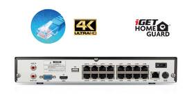 Kamerový systém iGET HGNVK164908 Homeguard 4K UltraHD NVR PoE CCTV set 16CH + 8x kamera 4K se zvukem, LED a Smart detekcí 
