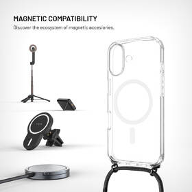 Kryt na mobil FIXED MagPure Neck s černou šňůrkou na krk na Apple iPhone 17 průhledný

 obrázek produktu 2 z 8