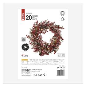 LED dekorace EMOS 20 LED zdobený věnec, 38 cm, 3x AA, vnitřní, teplá bílá 

 obrázek produktu 6 z 7