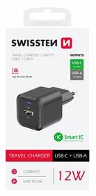 Nabíječka do sítě Swissten 12W 1x USB-C + 1x USB-A černá

 obrázek produktu 1 z 1