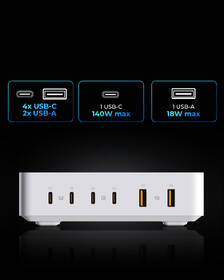 Nabíječka do sítě Voltme Revo 240 PD3.1 4xUSB-C, 2xUSB-A  240W bílá barva
