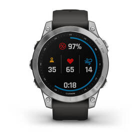 Chytré hodinky Garmin fenix 7 Glass - Silver / Graphite Silicone Band 

 obrázek produktu 1 z 10