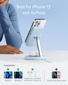 Bezdrátová nabíječka Anker PowerWave Mag-Go 2-in-1 Stand 5K modrá

 obrázek produktu 2 z 5