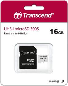 Paměťová karta Transcend 300S microSDHC 16GB UHS-I U1 (95R/10W) + adapter 

 obrázek produktu 2 z 2