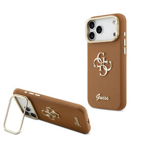 Kryt na mobil Guess PU Grained 4G Logo Stand Camera Frame na Apple iPhone 17 Pro Max hnědý

 obrázek produktu 4 z 7