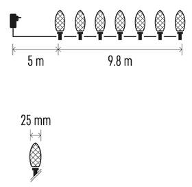 Vánoční osvětlení EMOS 50 LED řetěz - 9,8 m, šišky, venkovní i vnitřní, studená bílá 

 obrázek produktu 6 z 6