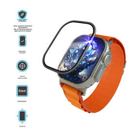 Tvrzené sklo FIXED Sapphire na Apple Watch Ultra s ocelovým rámečkem 

 obrázek produktu 2 z 7
