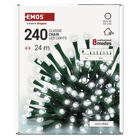 LED řetěz EMOS 240LED řetěz, 24 m, venkovní i vnitřní, studená bílá, programy, časovač 

 obrázek produktu 3 z 7