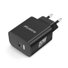 Nabíječka do sítě Aligator Power Delivery 20W, USB-C + kabel pro Apple černá barva
