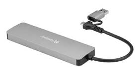 USB Hub Sandberg USB-C/A, 4× USB 3.0 stříbrný

 obrázek produktu 2 z 3