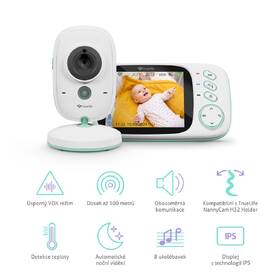 Dětská elektronická chůva TrueLife NannyCam H32 Pro bílá barva
