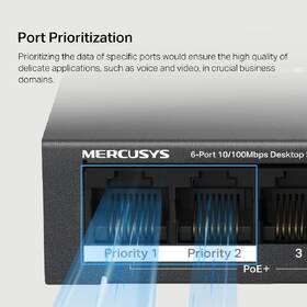 Switch Mercusys MS106P 6-Port FE (4-Port PoE+ 67W) černý

 obrázek produktu 7 z 9